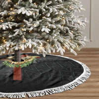Hawaii ⁠Ka Pule a ka Haku Memorial Tree Skirt Flower Lei Cross - Black