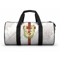 Hawaii ⁠Ka Pule a ka Haku Memorial Duffle Bag Flower Lei Cross - Ivory White