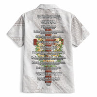 Hawaii ⁠Ka Pule a ka Haku Memorial Hawaiian Shirt Flower Lei Cross - Ivory White