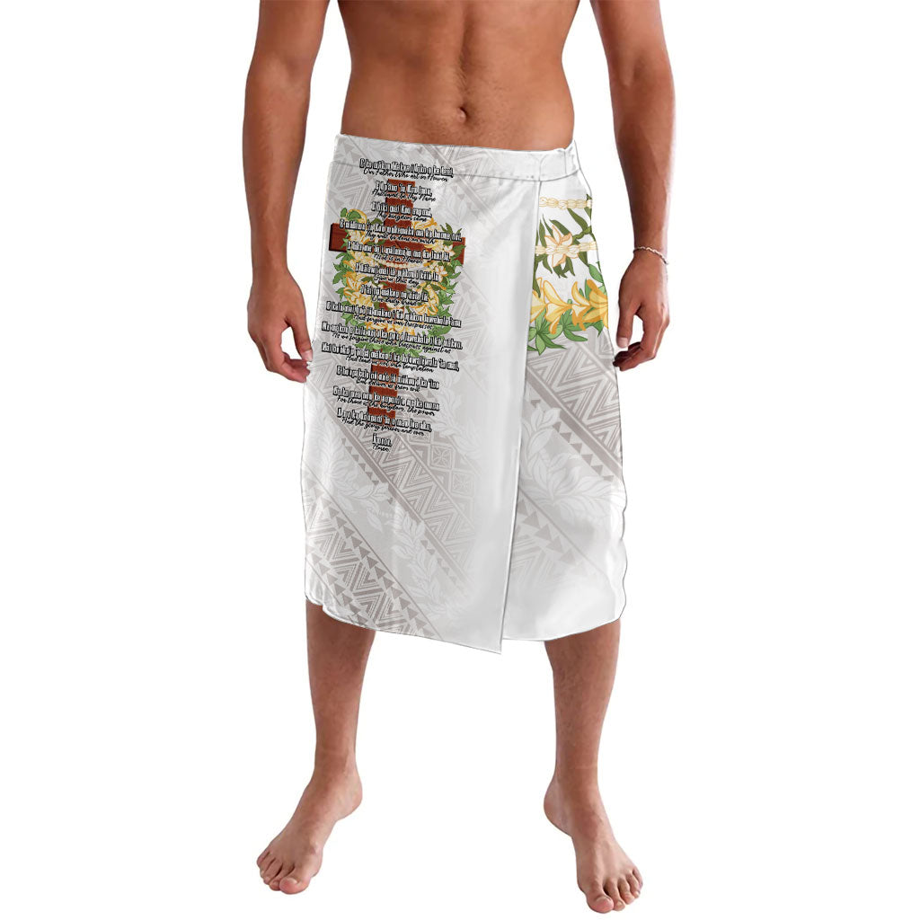 Hawaii ⁠Ka Pule a ka Haku Memorial Lavalava Flower Lei Cross - Ivory White