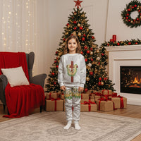 Hawaii ⁠Ka Pule a ka Haku Memorial Christmas Pajama Set Flower Lei Cross - Ivory White