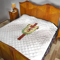 Hawaii ⁠Ka Pule a ka Haku Memorial Quilt Flower Lei Cross - Ivory White