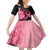 Polynesian Family Matching Puletasi Dress and Hawaiian Shirt Plumeria Breast Cancer Awareness Survivor Ribbon Pink LT7 Daughter's Dress Black Pink - Polynesian Pride