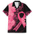 Polynesian Family Matching Puletasi Dress and Hawaiian Shirt Plumeria Breast Cancer Awareness Survivor Ribbon Pink LT7 Dad's Shirt - Short Sleeve Black Pink - Polynesian Pride