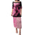 Polynesian Family Matching Puletasi Dress and Hawaiian Shirt Plumeria Breast Cancer Awareness Survivor Ribbon Pink LT7 Mom's Dress Black Pink - Polynesian Pride