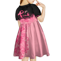 Polynesian Kid Short Sleeve Dress Plumeria Breast Cancer Awareness Survivor Ribbon Pink LT7 - Polynesian Pride