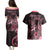 Polynesian Couples Matching Puletasi Dress and Hawaiian Shirt Breast Cancer RIbbon Butterfly Mix Plumeria Curves Pink LT7 - Polynesian Pride