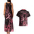Polynesian Couples Matching Tank Maxi Dress and Hawaiian Shirt Breast Cancer RIbbon Butterfly Mix Plumeria Curves Pink LT7 - Polynesian Pride