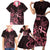 Polynesian Family Matching Short Sleeve Bodycon Dress and Hawaiian Shirt Breast Cancer RIbbon Butterfly Mix Plumeria Curves Pink LT7 - Polynesian Pride
