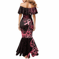 Polynesian Mermaid Dress Breast Cancer RIbbon Butterfly Mix Plumeria Curves Pink LT7 - Polynesian Pride