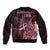 Polynesian Sleeve Zip Bomber Jacket Breast Cancer RIbbon Butterfly Mix Plumeria Curves Pink LT7 - Polynesian Pride