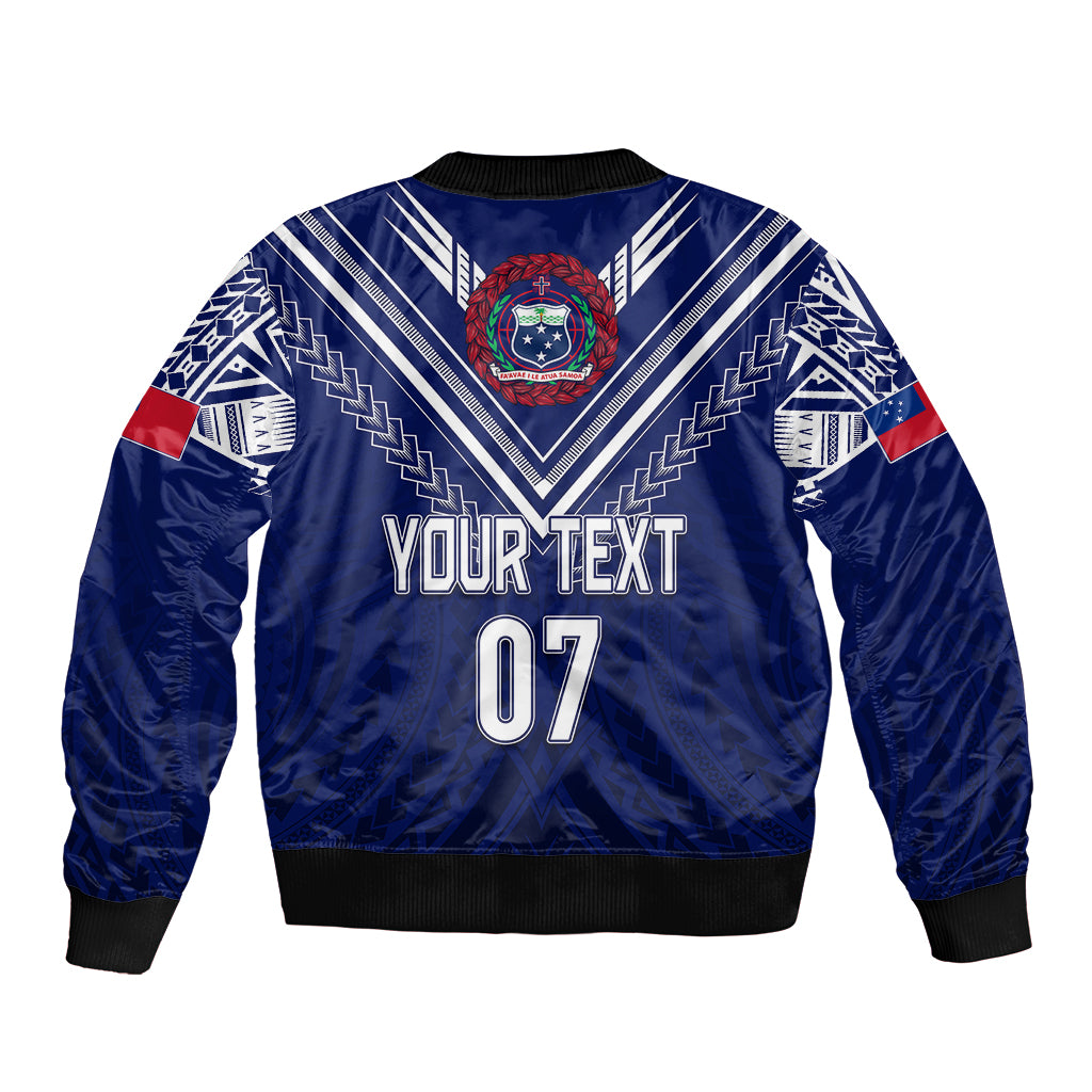 Personalised Samoa Rugby Bomber Jacket World Cup 2023 Siamupini Siva Tau LT7 - Polynesian Pride