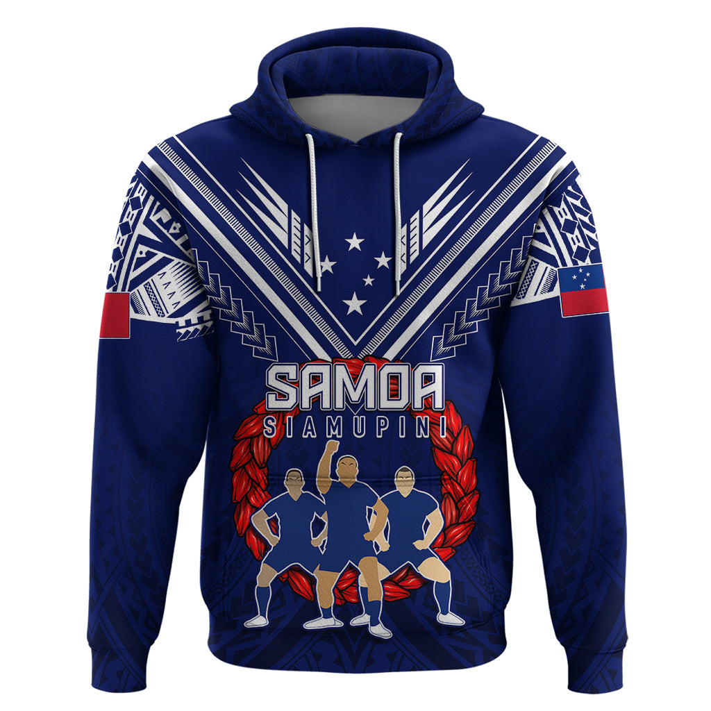 Personalised Samoa Rugby Hoodie World Cup 2023 Siamupini Siva Tau LT7 Blue - Polynesian Pride
