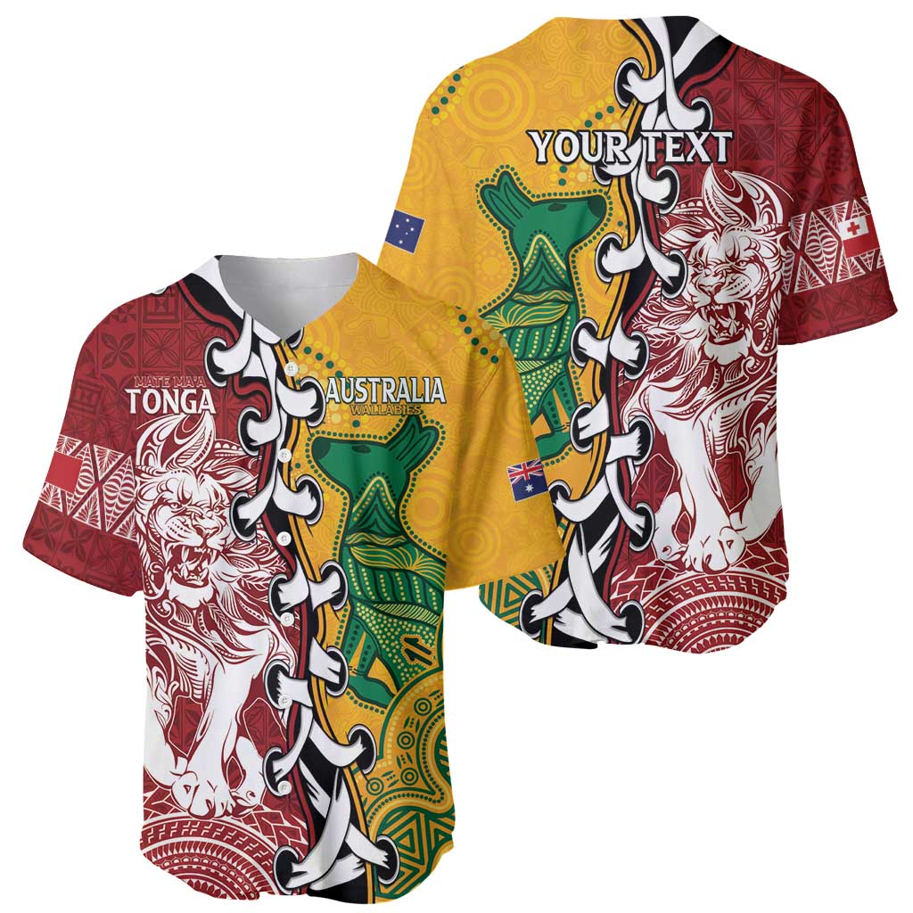 Mate Ma'a Tonga Vs Australia Rugby Personalized Baseball Jersey Special Mascots LT7 - Polynesian Pride