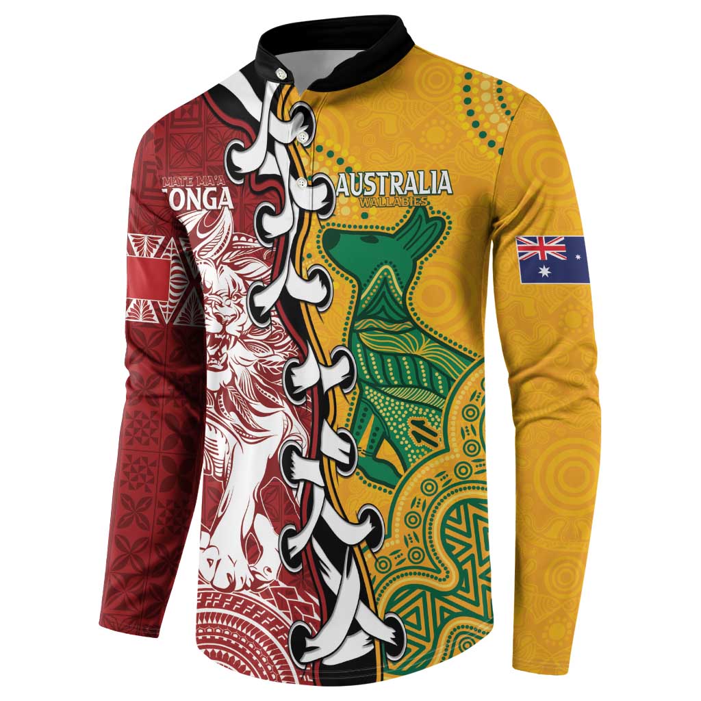Mate Ma'a Tonga Vs Australia Rugby Personalized Button Sweatshirt Special Mascots