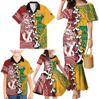 Mate Ma'a Tonga Vs Australia Rugby Personalized Family Matching Mermaid Dress and Hawaiian Shirt Special Mascots