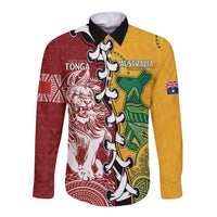 Mate Ma'a Tonga Vs Australia Rugby Personalized Long Sleeve Button Shirt Special Mascots LT7 Unisex Colorful - Polynesian Pride