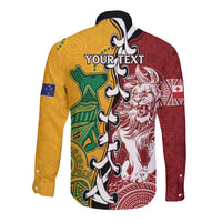 Mate Ma'a Tonga Vs Australia Rugby Personalized Long Sleeve Button Shirt Special Mascots LT7 - Polynesian Pride