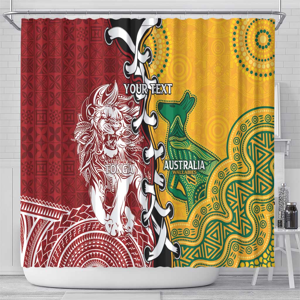 Mate Ma'a Tonga Vs Australia Rugby Personalized Shower Curtain Special Mascots LT7 - Polynesian Pride