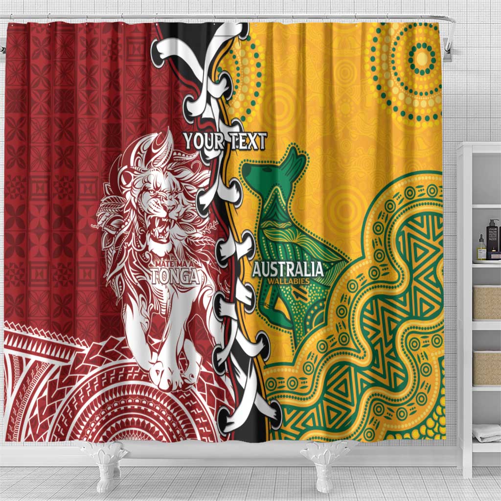 Mate Ma'a Tonga Vs Australia Rugby Personalized Shower Curtain Special Mascots LT7 - Polynesian Pride