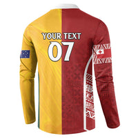 Australia - Tonga Rugby Custom Button Sweatshirt Minimalist Dynamic