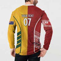 Australia - Tonga Rugby Custom Button Sweatshirt Minimalist Dynamic