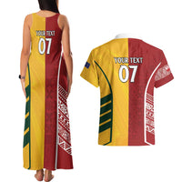 Australia - Tonga Rugby Custom Couples Matching Tank Maxi Dress and Hawaiian Shirt Minimalist Dynamic