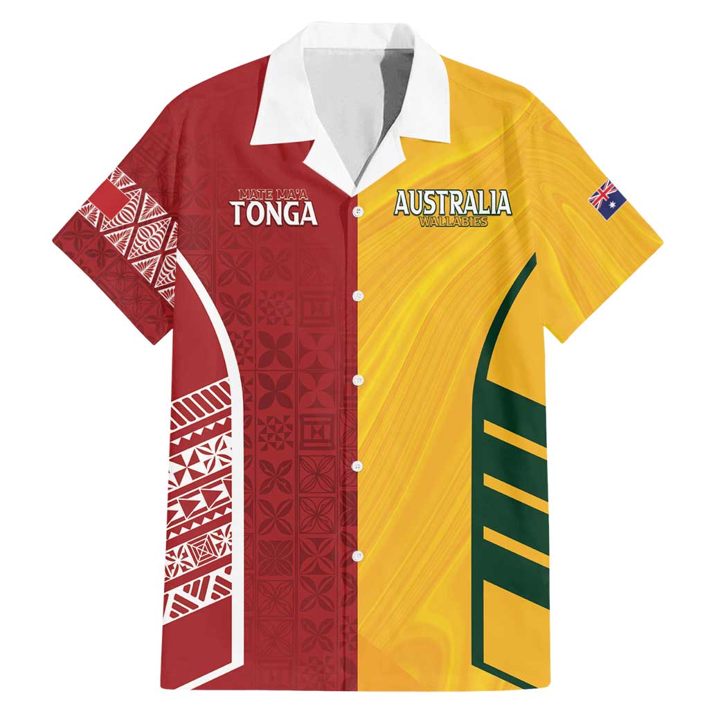 Australia - Tonga Rugby Custom Family Matching Mermaid Dress and Hawaiian Shirt Minimalist Dynamic