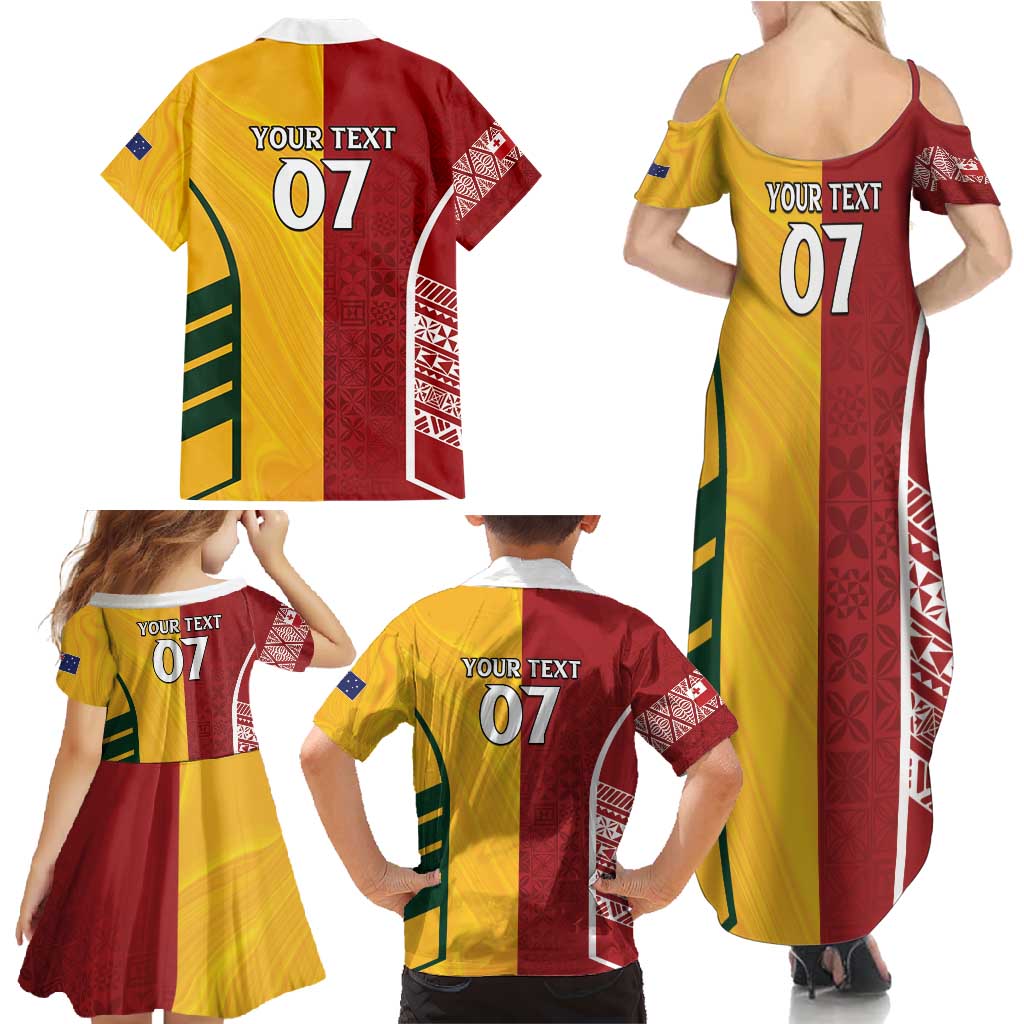 Australia - Tonga Rugby Custom Family Matching Summer Maxi Dress and Hawaiian Shirt Minimalist Dynamic