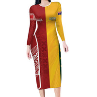 Australia - Tonga Rugby Custom Long Sleeve Bodycon Dress Minimalist Dynamic