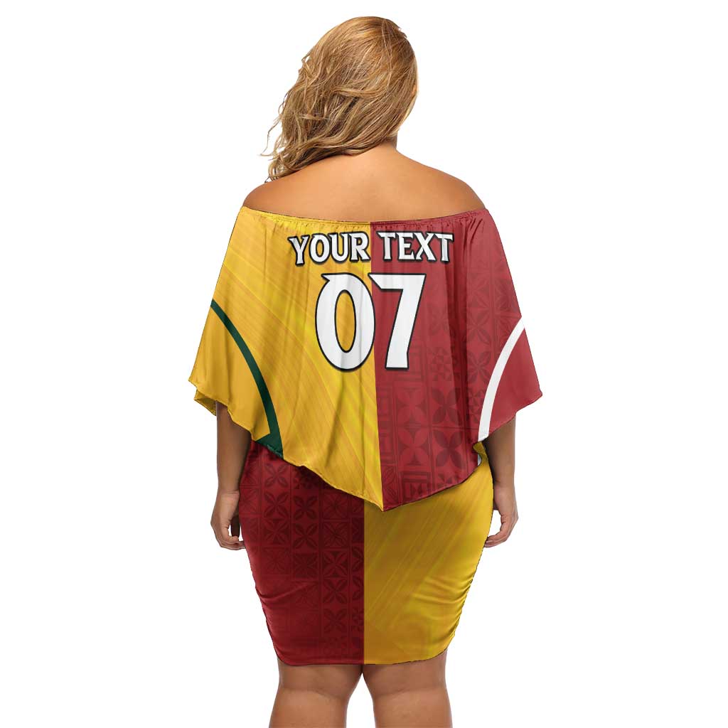 Australia - Tonga Rugby Custom Off Shoulder Short Dress Minimalist Dynamic