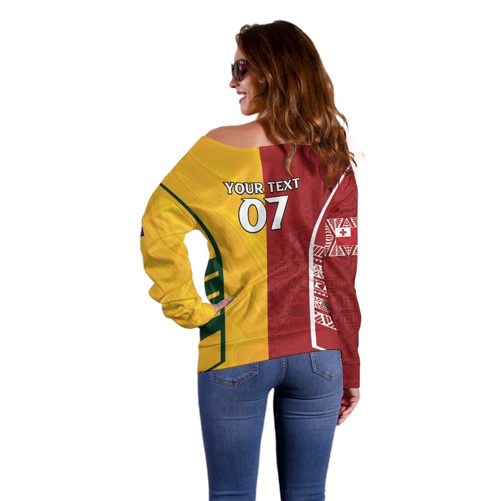 Australia - Tonga Rugby Custom Off Shoulder Sweater Minimalist Dynamic