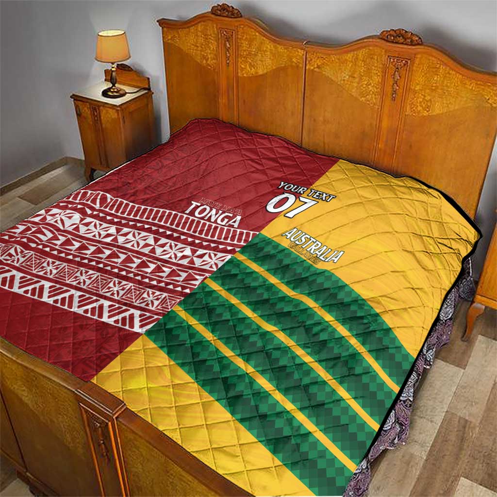 Australia - Tonga Rugby Custom Quilt Minimalist Dynamic