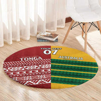 Australia - Tonga Rugby Custom Round Carpet Minimalist Dynamic LT7 - Polynesian Pride