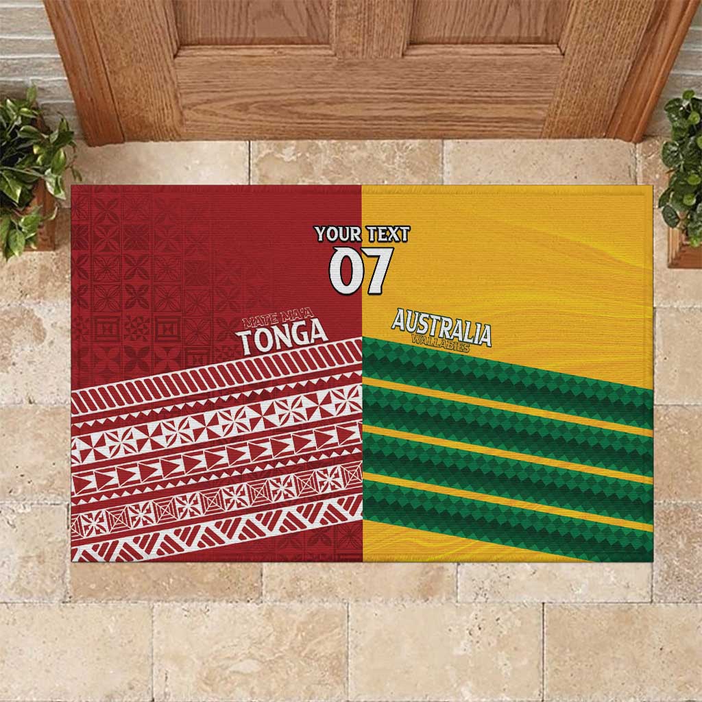 Australia - Tonga Rugby Custom Rubber Doormat Minimalist Dynamic