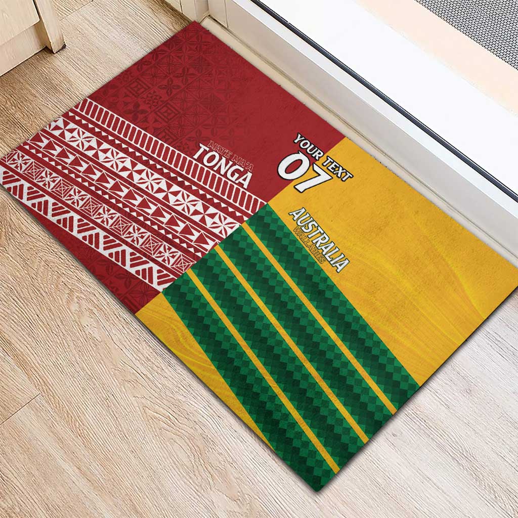 Australia - Tonga Rugby Custom Rubber Doormat Minimalist Dynamic