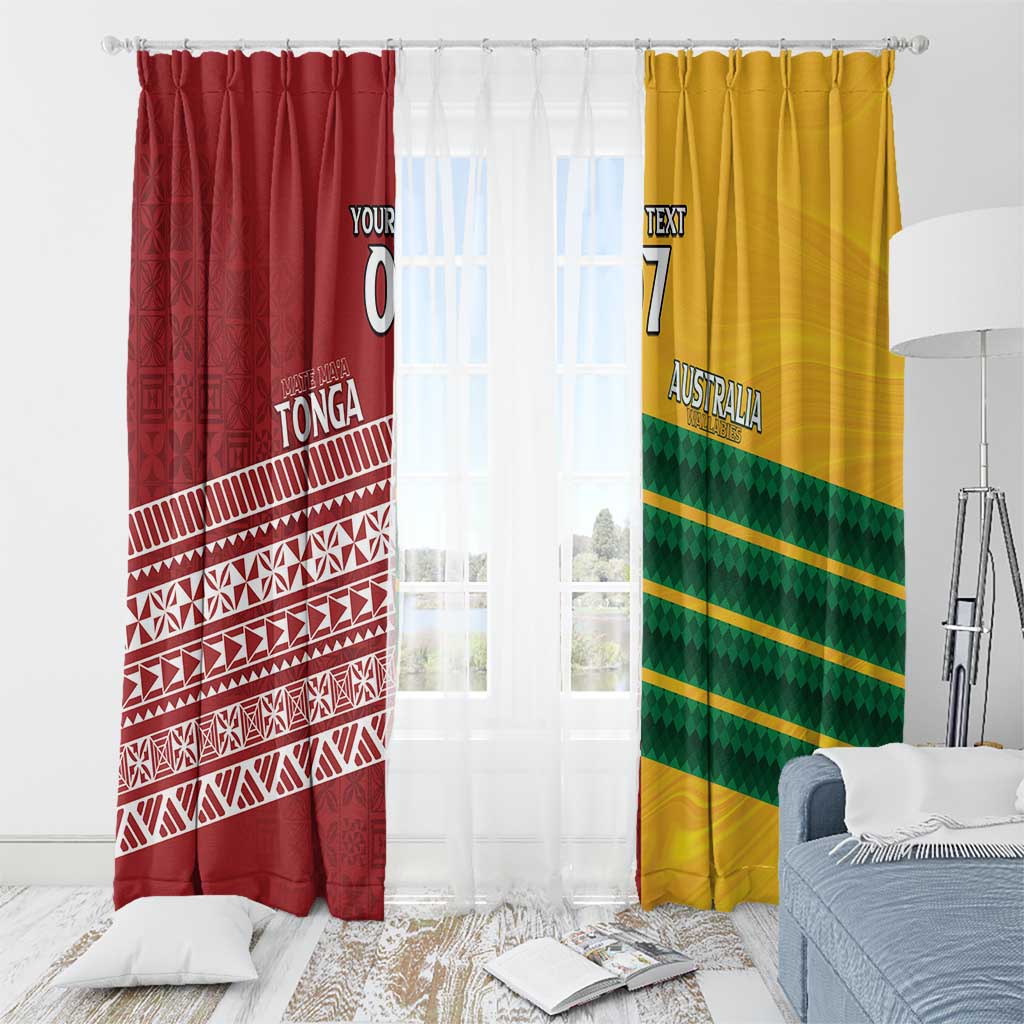Australia - Tonga Rugby Custom Window Curtain Minimalist Dynamic