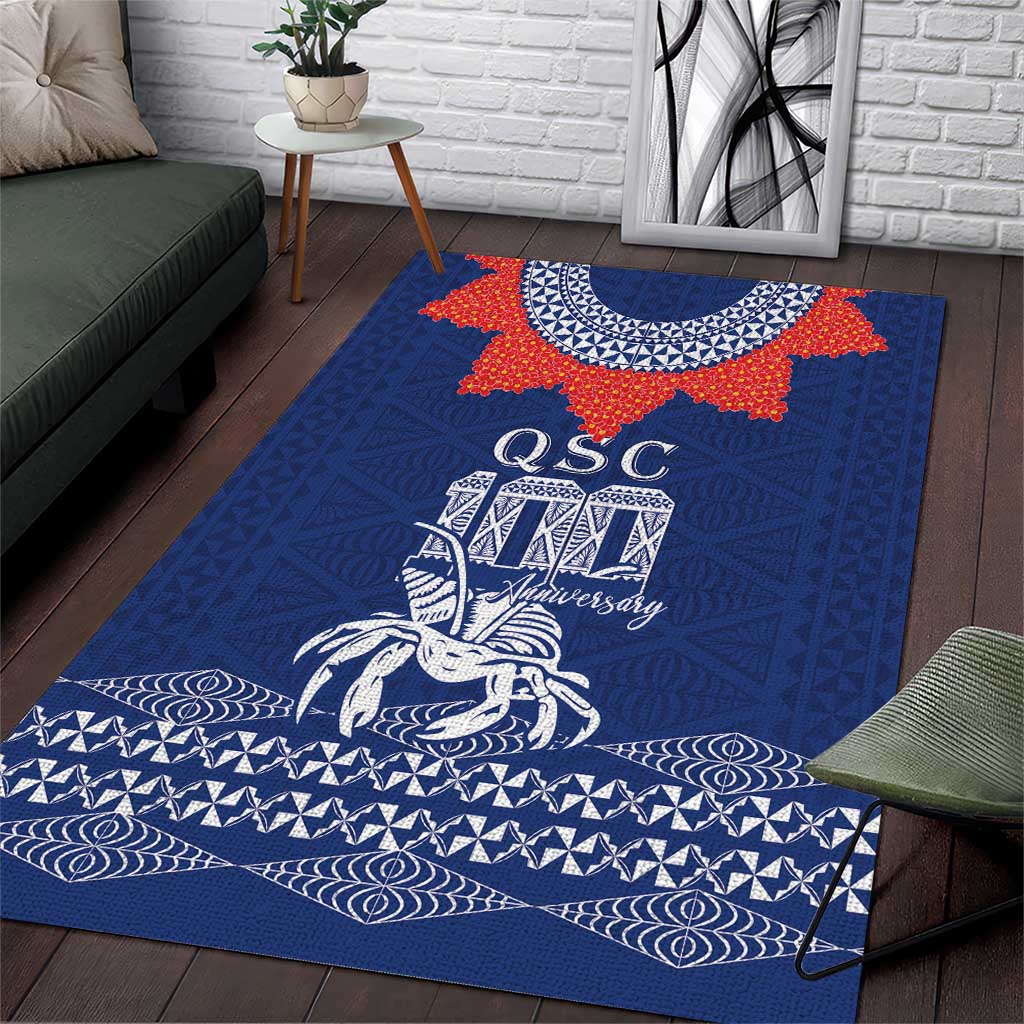 Queen Salote College 100 Years Anniversary Area Rug Tonga QSC Royal Blue - Polynesian Pride