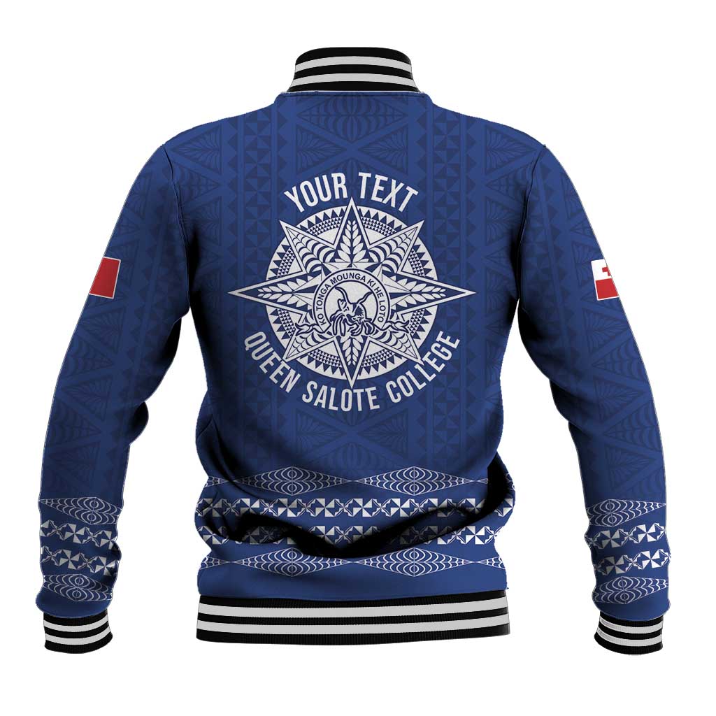 Queen Salote College 100 Years Anniversary Personalized Baseball Jacket Tonga QSC Royal Blue - Polynesian Pride