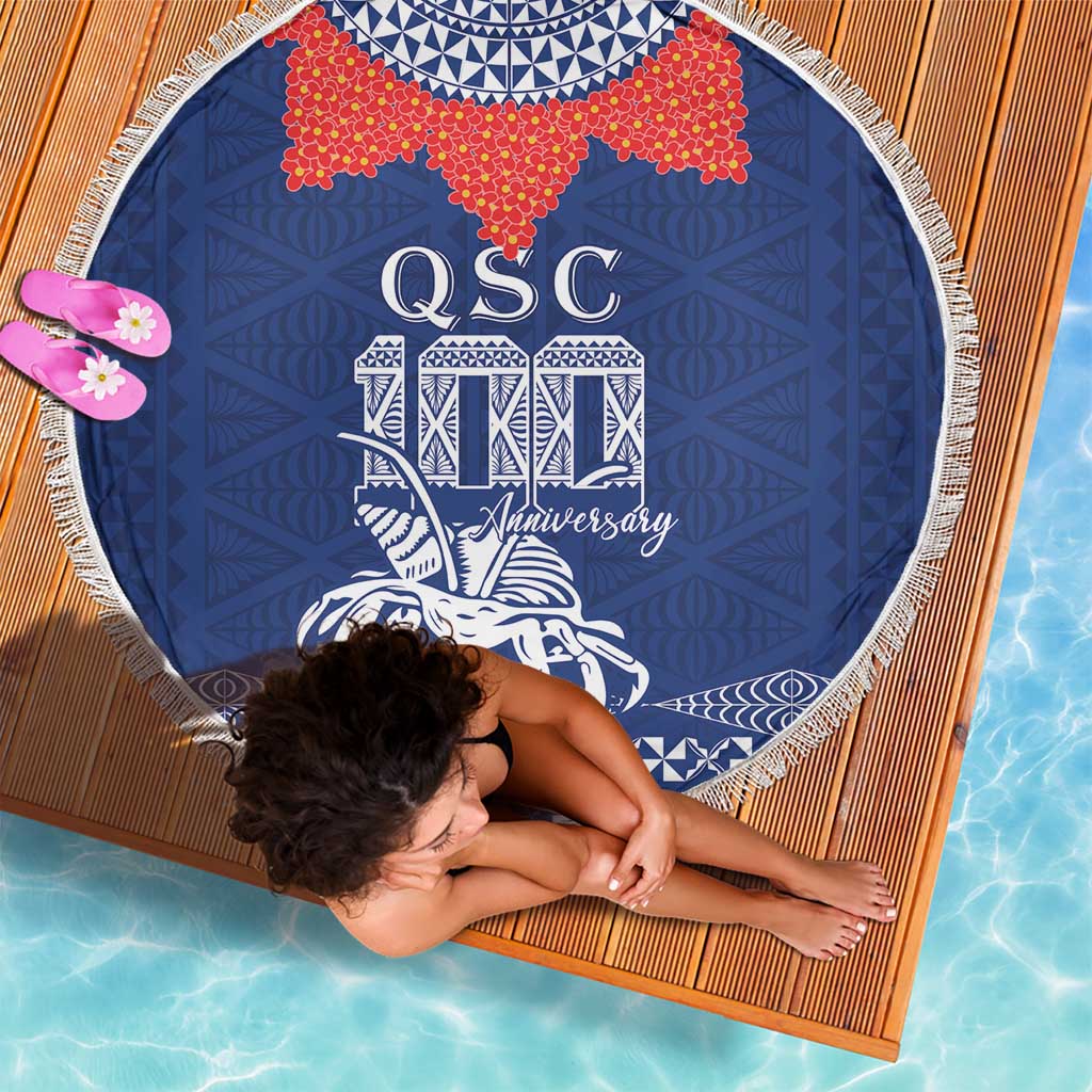 Queen Salote College 100 Years Anniversary Beach Blanket Tonga QSC Royal Blue - Polynesian Pride
