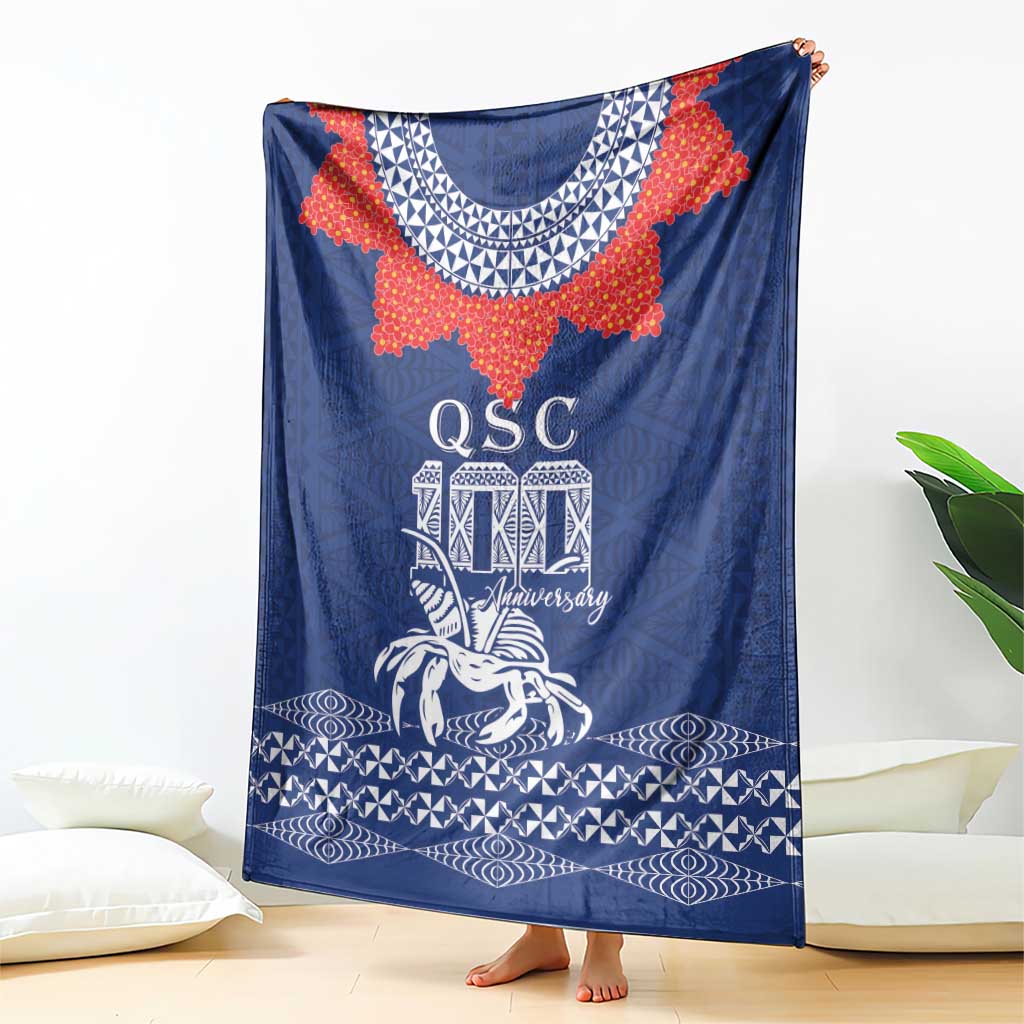 Queen Salote College 100 Years Anniversary Blanket Tonga QSC Royal Blue - Polynesian Pride
