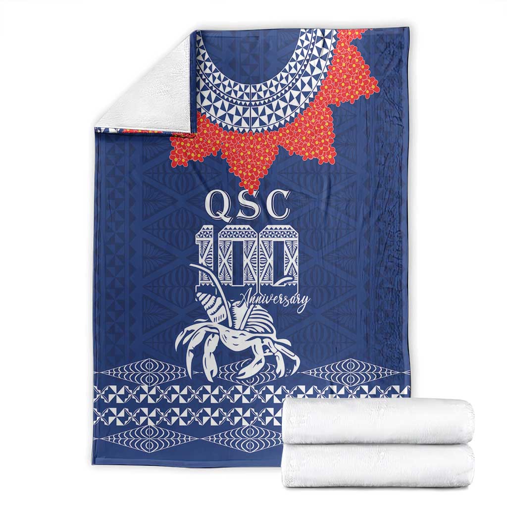 Queen Salote College 100 Years Anniversary Blanket Tonga QSC Royal Blue - Polynesian Pride