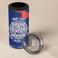 Queen Salote College 100 Years Anniversary Personalized 4 in 1 Can Cooler Tumbler Tonga QSC Royal Blue - Polynesian Pride