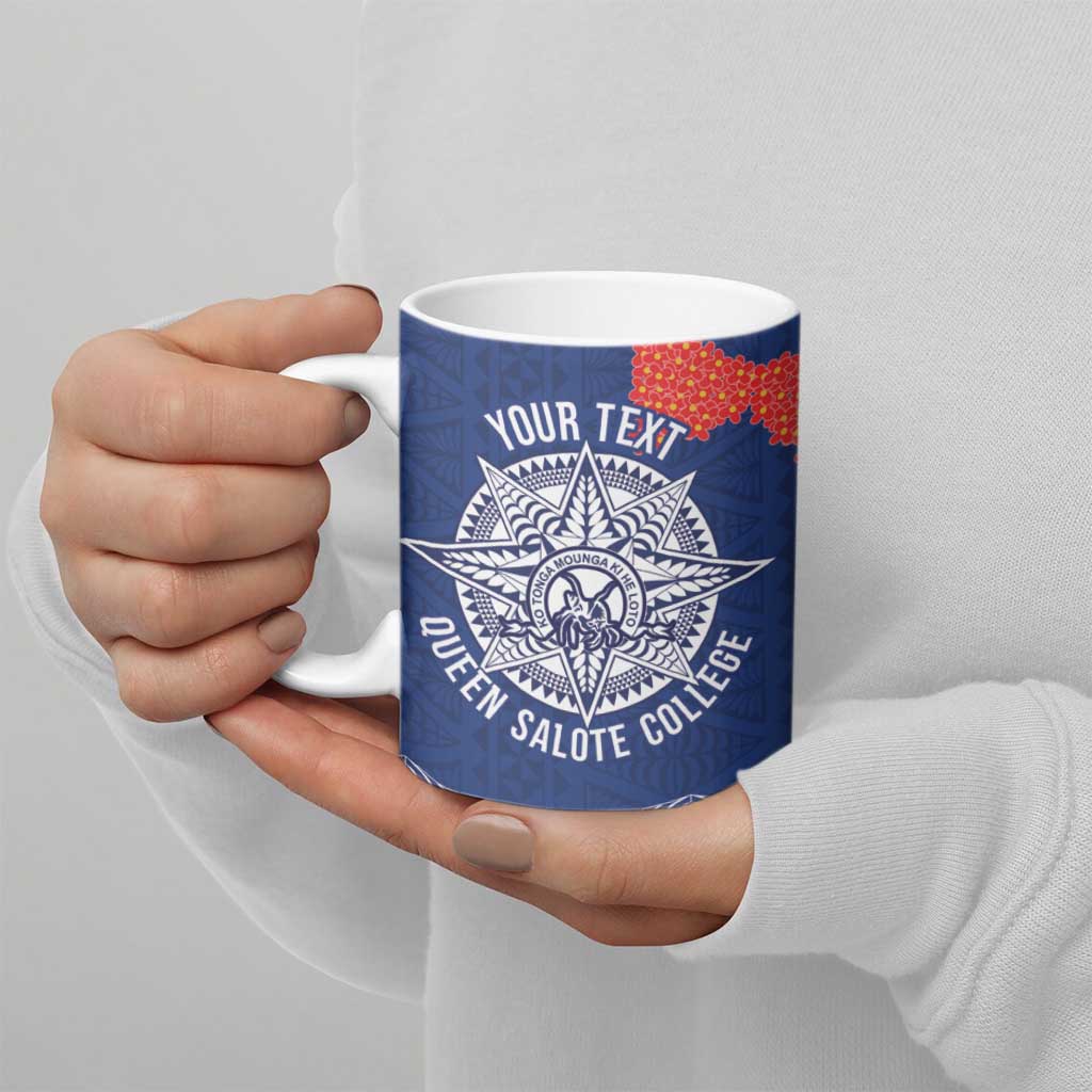 Queen Salote College 100 Years Anniversary Personalized Ceramic Mug Tonga QSC Royal Blue - Polynesian Pride