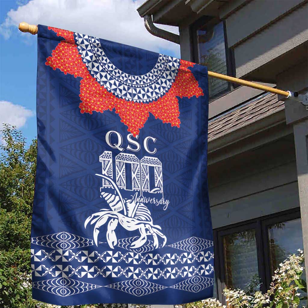 Queen Salote College 100 Years Anniversary Garden Flag Tonga QSC Royal Blue - Polynesian Pride