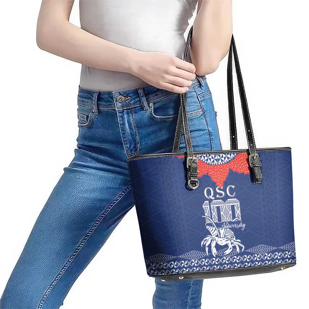 Queen Salote College 100 Years Anniversary Leather Tote Bag Tonga QSC Royal Blue - Polynesian Pride