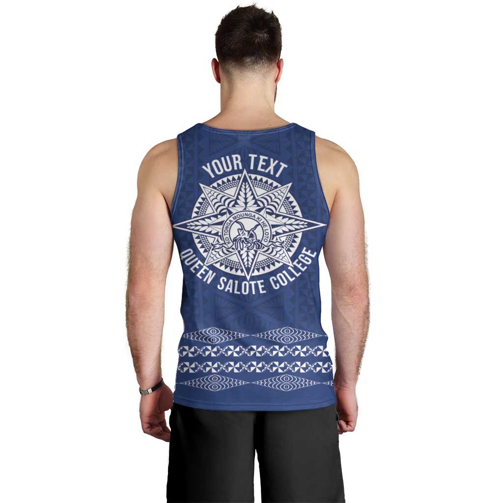 Queen Salote College 100 Years Anniversary Personalized Men Tank Top Tonga QSC Royal Blue - Polynesian Pride