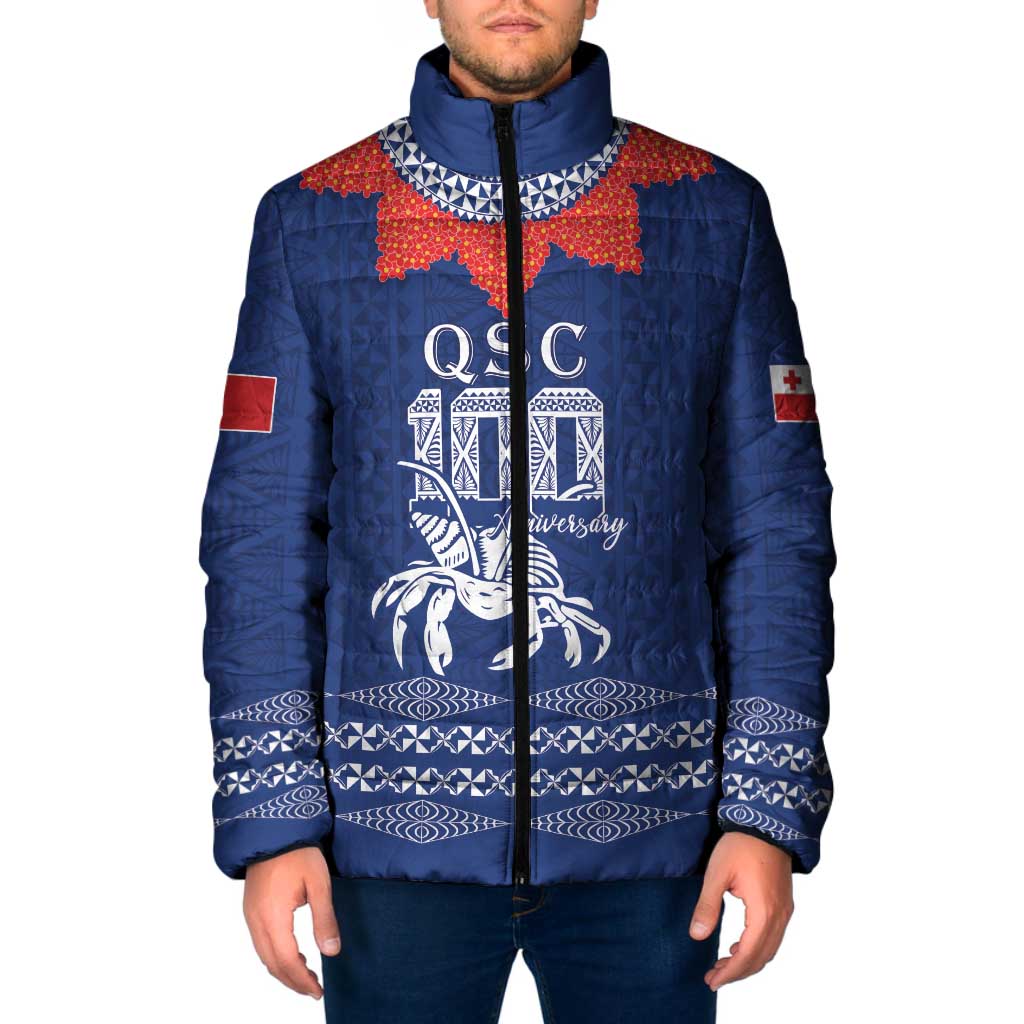 Queen Salote College 100 Years Anniversary Personalized Padded Jacket Tonga QSC Royal Blue - Polynesian Pride