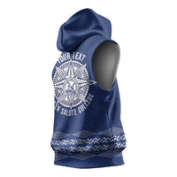 Queen Salote College 100 Years Anniversary Personalized Sleeveless Hoodie Tonga QSC Royal Blue - Polynesian Pride