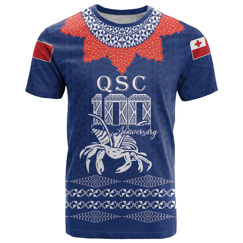 Queen Salote College 100 Years Anniversary Personalized T Shirt Tonga QSC Royal Blue - Polynesian Pride